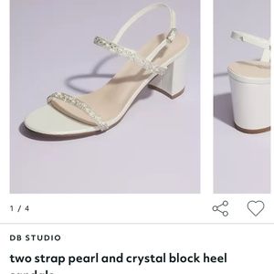 Pearl and Crystal Block Heel